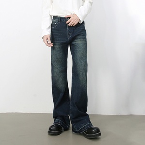 25 Nuevos Jeans Retro Americanos de Estilo Urbano, Corte Recto, Casual, de Mezclilla, con Estampado de Leopardo, Corte Ancho, Transpirables, Vintage - Product Image 1