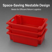 Cajas de Plástico para Alimentos Apilables y Encajables, Certificadas por CE RoHS, de Grado Alimenticio, a Prueba de Fugas, para Logística de Cadena de Frío