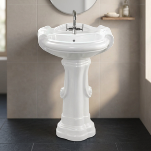 Vasque sur pied en céramique blanche en forme de dauphin Vistaar, design moderne pour hôpital, maison, salle de bain, articles sanitaires - Product Image 4