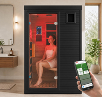 Sauna infrarouge moderne personnalisé pour 1 personne, sauna sec intérieur en bois, cabine de sauna pour la relaxation à domicile
