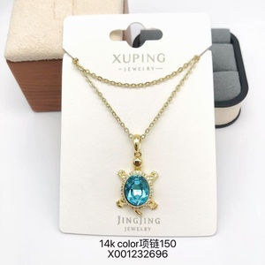 XUPING เครื่องประดับขายส่ง สร้อยคอชุบทอง 14K ขายส่ง สร้อยคอจี้รูปดาว ดอกไม้ หยดน้ำ เต่า คริสตัล - Product Image 5