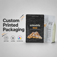 Sachet refermable personnalisé avec logo imprimé, à fermeture éclair, de qualité alimentaire, anti-odeur, écologique, en plastique, pour emballage de snacks