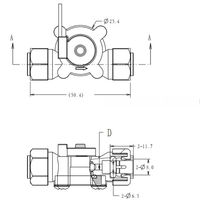 Sensor Aliran Turbin Plastik Miniatur Magnetik 0.3-3.0L/Min Sensor Aliran Air Industri Sensor Aliran Elektronik