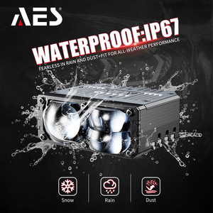 AES ไฟ LED เสริม6000K ทรงสี่เหลี่ยมสว่างขึ้นลำแสงเลเซอร์คู่รูปแบบตาคู่ NV-5 75W เลนส์ Auxi biled สำหรับรถยนต์ - Product Image 4