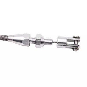 Throttle Cable <b>Kit</b> 36 Inch Braided For 1997-2007 Chevrolet <b>Models</b> Aluminum Silver Replacement Part D2141 - Product Image 4