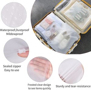 Reusable Ziplock Plastic Bags Resealable Waterproof Luggage Organizer Pouches for Travel <b>Shoes</b>/Cosmetics Storage 5 Sizes - Product Image 3