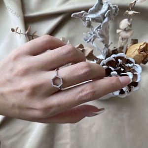 Dylam New Arrival Hot Selling Simple Style Pentagon <b>Rings</b> 5A Level <b>CZ</b> Stone S925 Sterling Silver <b>Rings</b> Designs Women Jewelry - Product Image 3