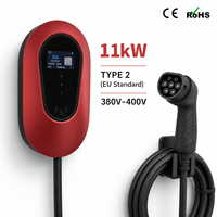Station de recharge murale AC FCC CE 380V 400V 32A WiFi 4G avec télécommande, connecteur de niveau 2, borne de recharge pour Tesla VW BMW Audi EV