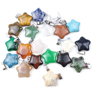 Collana con Pendente a Stella Pentagramma in Cristallo di Pietra Naturale, Pendente in Cristallo Grezzo a Stella, Quarzo Rosa, Ametista, Agata, Gioielli con Gemme - Product Image 2