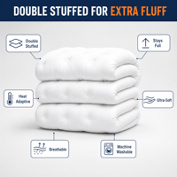 Couette double/queen extra moelleuse, garnissage double, alternative au duvet, toutes saisons, régulatrice de température