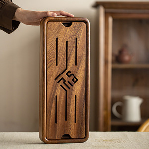 Solid Walnut Wood <b>Tea</b> <b>Tray</b> With Water Storage Dry Brew Small Chinese Style Dual Use Kung Fu <b>Tea</b> Tabletop - Product Image 2