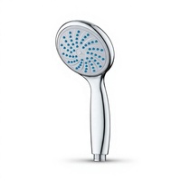 Pommeau de douche à main moderne et minimaliste en chrome, 1 mode, motif spiralé radial, installation facile pour salle de bain d'appartement