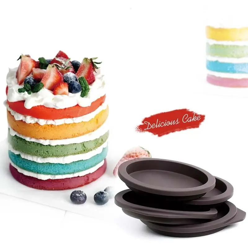 Vroege Riser Diy Siliconen 4 Inch Regenboog Cakevorm Siliconen Bakvorm Food Grade Silicone Mold