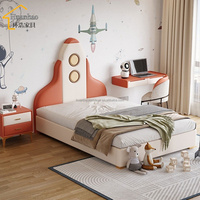 Modernes Kinder-Lederbett mit Sternenhimmel-Design, Neues Schlafzimmer-Möbelset für Jungen, Doppelbett für Kinder
