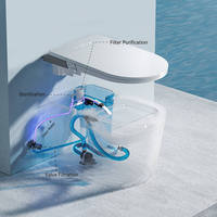WC intelligent moderne en céramique MWD avec réservoir intégré, couvercle automatique, bidet, toilette intelligente à poser au sol pour salle de bain
