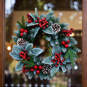 Guirlande de Noël en PVC, guirlandes en rotin, ornement pour accrocher à la porte, à la murale, à la fenêtre, décoration festive pour créer une ambiance festive - Product Image 2