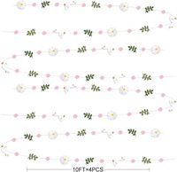 Hiasan Gantung Kertas Motif Angsa Pink, Bunga, Daun, dan Polkadot untuk Pesta Ulang Tahun, Pernikahan, Bridal Shower, Musim Semi, dan Musim Panas