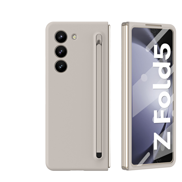 Factory for Galaxy Z Fold 5 Protective Case PC Material Built-In Screen Protector and Shockproof S Pen Holder