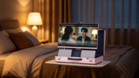 Système de divertissement portable avec écran de télévision intelligent de 27 pouces, haut-parleur et étui de transport pour karaoké