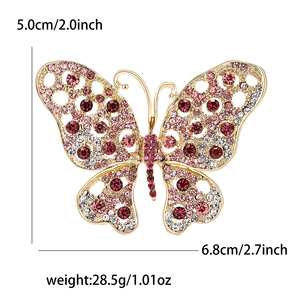 Broche de Mariposa Hueca de Lujo con Cristales y Pedrería de Aleación de Diseñador - Product Image 2
