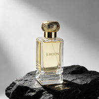 Flacon de parfum carré élégant en verre transparent 60 ml – Contenant vide haut de gamme avec couvercle doré/argenté et pulvérisateur – Personnalisable