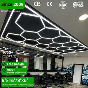 Venta de fábrica, luz Led de rejilla Hexagonal, lámpara de garaje de nido de abeja, luces de techo modernas hexagonales Led para tienda de detalles automáticos, garaje - Product Image 1