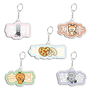 Spot Wholesale Should Be Called Name Cartoon Double-Sided PVC Acrylic Key Chain Best Friend Doll Pendant UV Printing Wholesale - Product Image 1