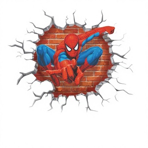Autocollants muraux <span class=keywords><strong>3D</strong></span> <span class=keywords><strong>Spiderman</strong></span> pour la fête d'anniversaire des enfants, chambre à coucher, décoration de la maison, bricolage, art mural multifonctionnel de super-héros - Product Image 4