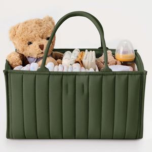 Quilted Diaper Caddy Organizer Premium Puffer Style Nursery Storage <b>Bins</b> Water-Resistant & Wipeable Changing Table Organizer - Product Image 1