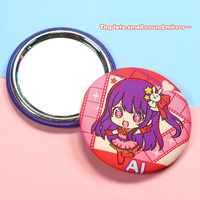Miroir compact pour dames miroir de poche de maquillage personnalisé insigne de plaque d'étain de princesse pour Mini sac Rose