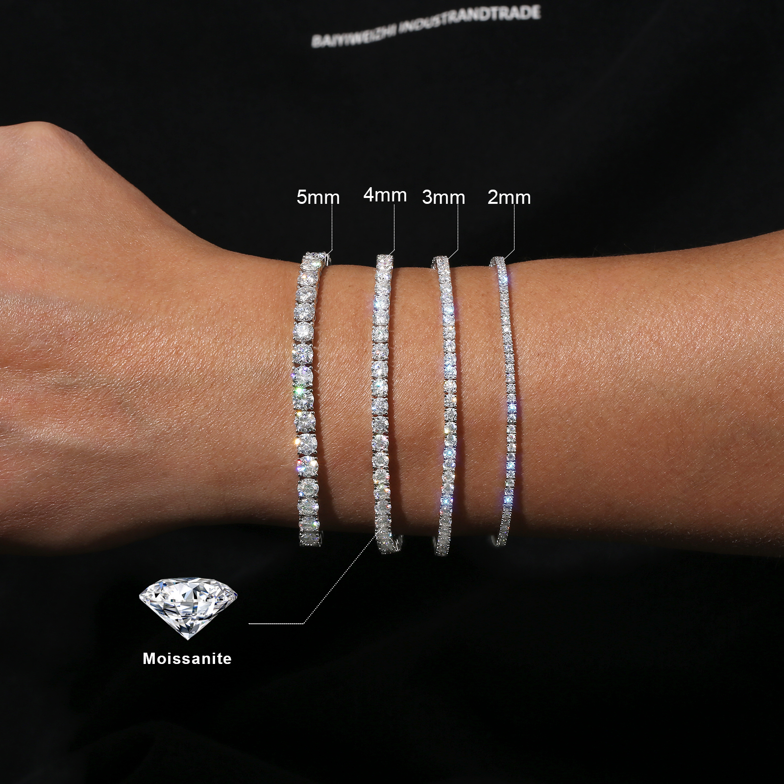 tennis bracelet gold 7 inches waterproof