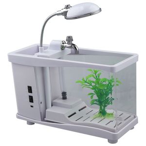 JRミニ水槽 ベタ水槽 USB LED照明付き 小型水槽 オフィス観賞用 透明アクリル水槽 - Product Image 3