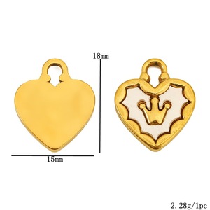 Colgante de Corazón de Acero Inoxidable con Diseño de Corona para la Fabricación de Collares, Accesorios de Joyería 351 WLL351 - Product Image 2