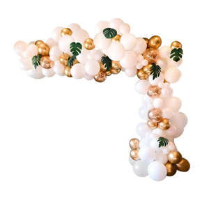 Kit d'arche de guirlande de ballons chromés dorés, blancs, élégants, en plastique, pour mariage, baby shower, fête d'anniversaire, décoration - Product Image 1