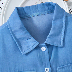 Set estivo da ragazza simile Top a maniche corte in Denim + gonna a canotta Set due pezzi <span class=keywords><strong>abbigliamento</strong></span> per bambini all'ingrosso - Product Image 3