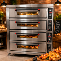 Four de boulangerie commercial électrique 4 niveaux 8 plateaux pour pain, gâteaux et pizzas - Fabricant d'équipements de boulangerie