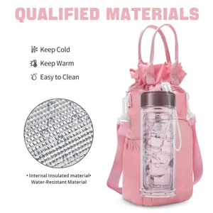 Bolsa Térmica Portátil de Cuero para Botellas, con Aislamiento, Plegable, con Múltiples Bolsillos, para Tazas, en Oferta - Product Image 3