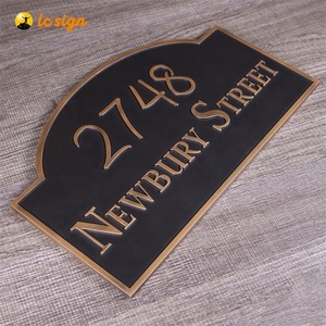Placa con relieve para números de casa, señal de dirección para puerta, de Metal y latón - Product Image 3