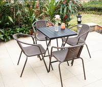 Ensemble de table et de chaises de jardin en verre pour l'extérieur, imperméable et résistant aux rayons du soleil, de haute qualité, pour balcon, taverne, hôtel