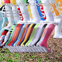 Chaussettes de sport montantes personnalisées pour hommes, en nylon tricoté avec logo sur le revers, pour le football – Tailles jeunes et adultes