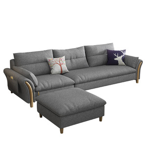 Nordic Living Room Corner Fabric <b>Sofa</b> Removable Washable Latex Solid Wood Combination <b>Sofa</b> For <b>Small</b> Home - Product Image 3