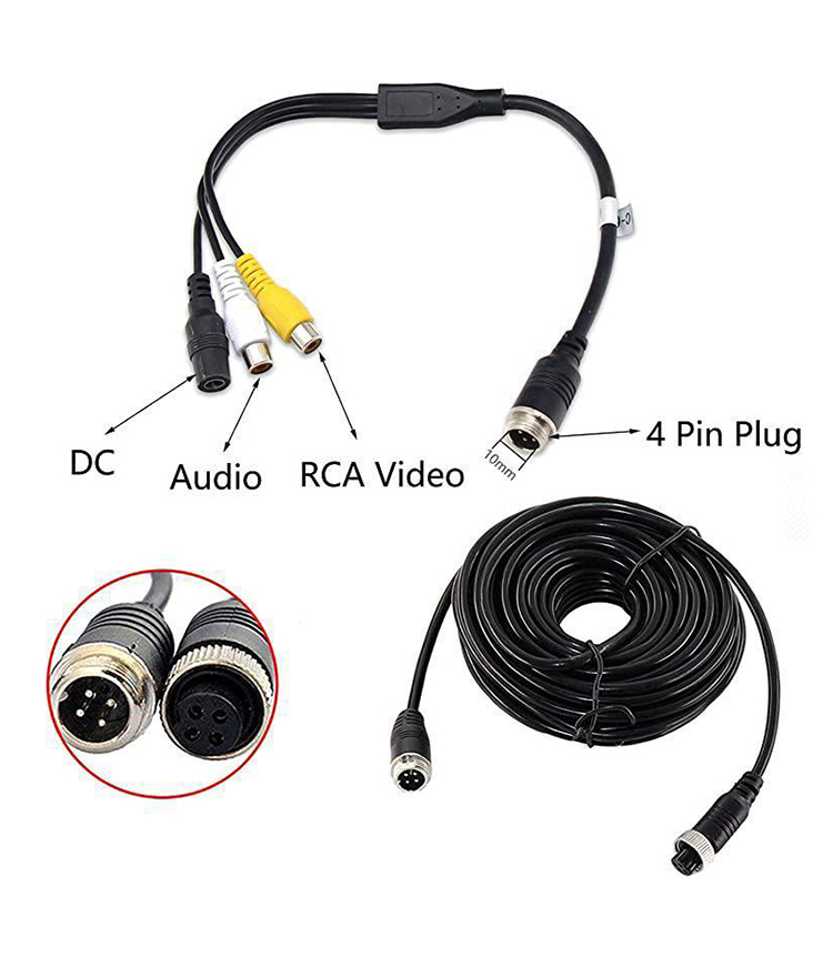 RCA-videokabel, 6M mannelijk naar mannelijk RCA-auto achteruit achteruitrijcamera Parkeercamera Video AV-kabelsnoer