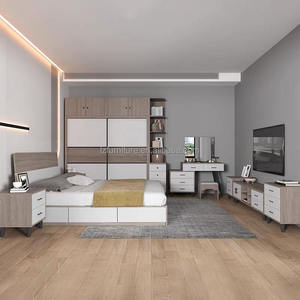 Hot Selling Wooden Home Hotel Bedroom Set King <b>Queen</b> <b>Size</b> <b>Bed</b> Modern MDF <b>Bed</b> - Product Image 3