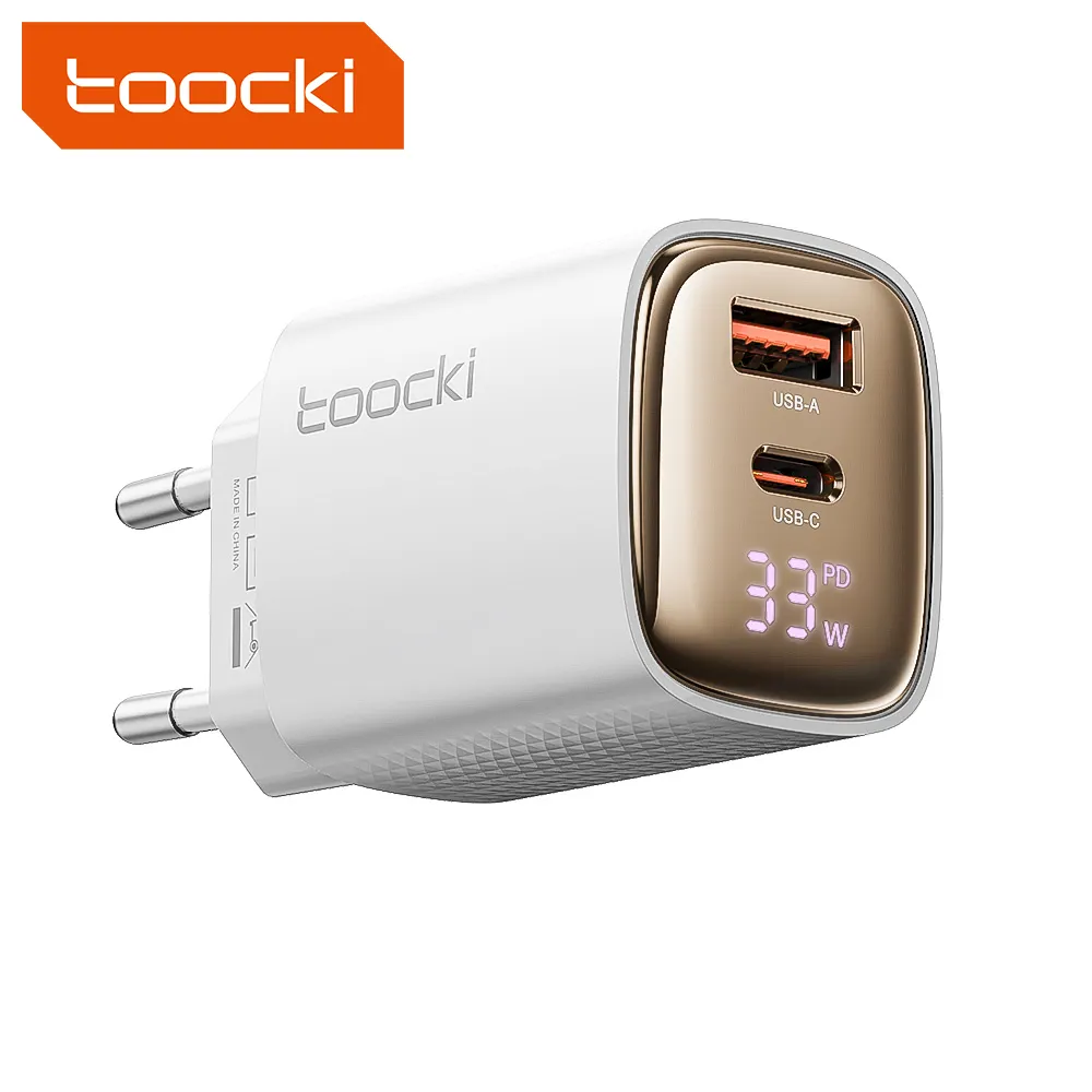 Toocki gan 33W led affichage USB C chargeur pour iPhone 12 13 Pro Max PPS USB-C chargeur rapide bloc pour iPad Pro Galaxy S21/S20/S10