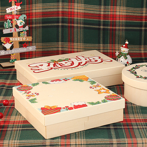 Boîte de Noël personnalisée offre spéciale emballage en bois plateau de nourriture <span class=keywords><strong>végétarien</strong></span> avec couvercle récipient de nourriture à usage unique - Product Image 4