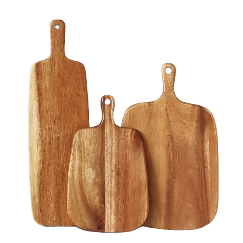 Top Seller 2023 Hot Sale Eco-Friendly Bread Multi-Functional Acacia Wood Cutting Board With Handle