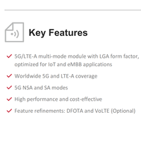 Quectel RG500U-EA 5G LGA Module Bandes Globales NSA SA PCIe USB SDIO UART Smart Energy IoV Télémédecine Certifié CE