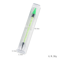 Stylo double tête coloré rose blanc bleu vert noir, applicateur de strass et de cristaux pour nail art