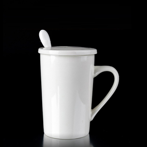 Personalizado Branco Personalizado logotipo Bebida Personalizado Bonito Osso Fino China Personalizado Cerâmica Chá De Café Leite Caneca Copo com Tampa e Colher - Product Image 4