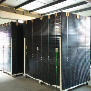 Panneaux de clôture en acier de sécurité noirs de 2,4 m de long et 1,8 m de haut, pour jardin extérieur, galvanisés, en <span class=keywords><strong>fer</strong></span> <span class=keywords><strong>forgé</strong></span>, modélisation 3D, imperméables - Product Image 3